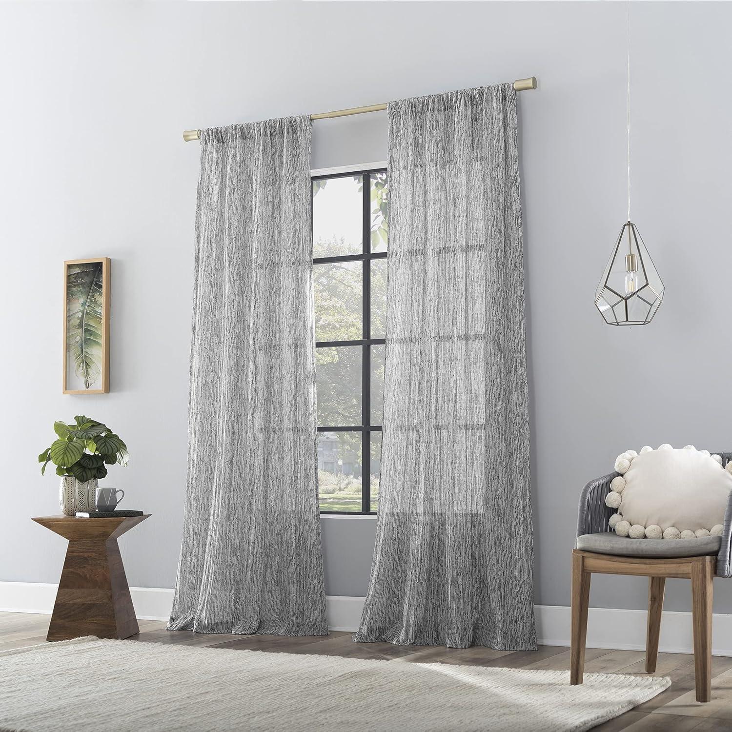 Scott Living Scott Living Tulin Watercolor Print Sheer Rod Pocket Curtain Panel