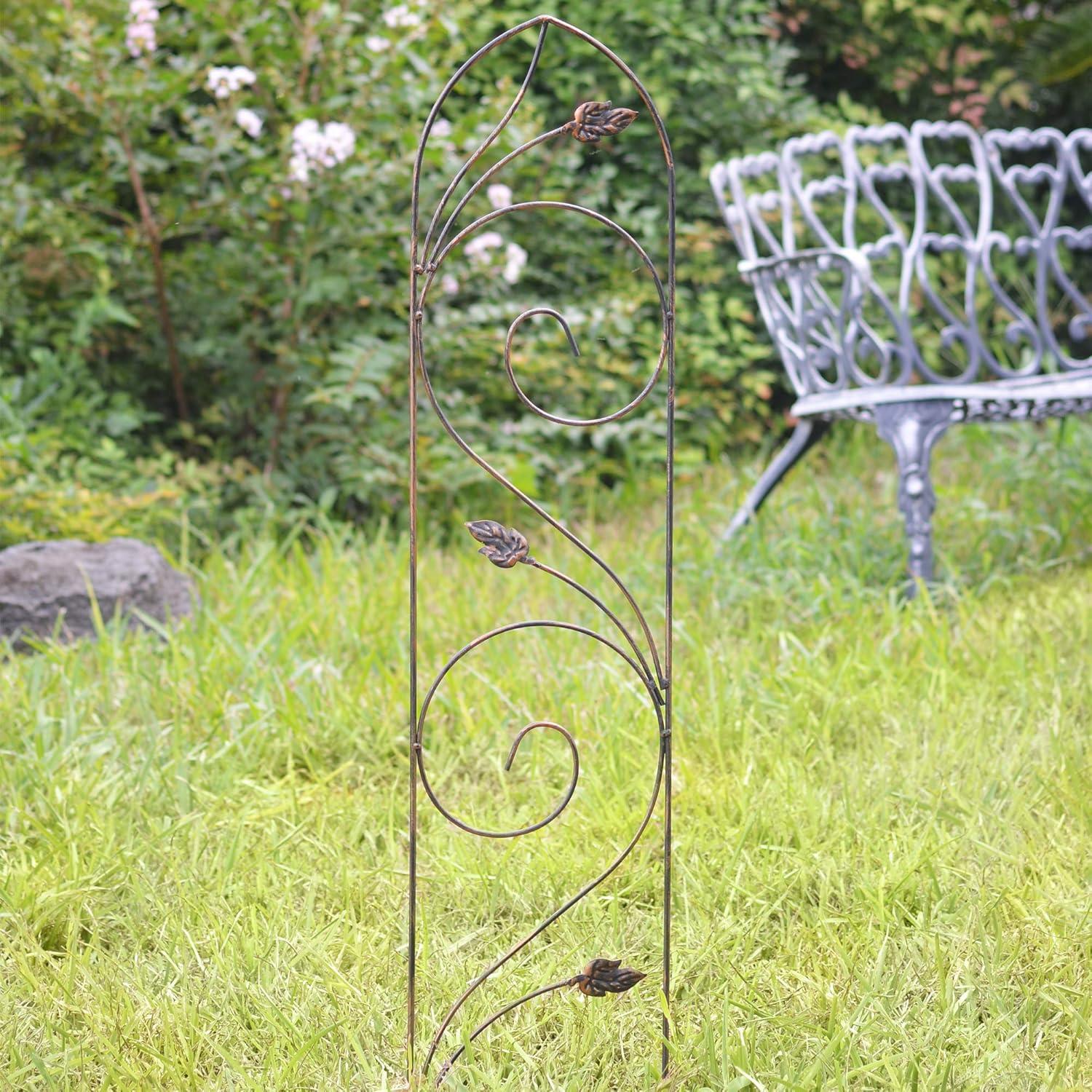 Bronze Iron Autumn Leaf Garden Trellis, 48" x 10"