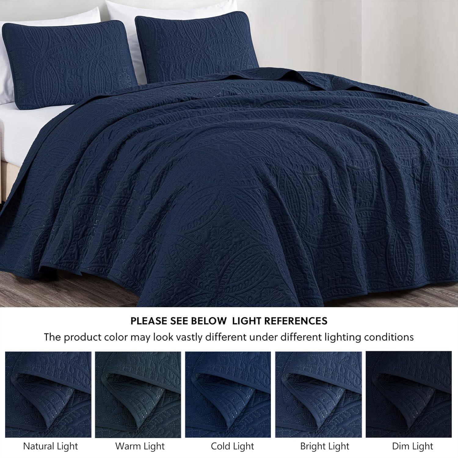 Chezmoi Collection Austin Microfiber Reversible 3-Piece Coverlet / Bedspread Set