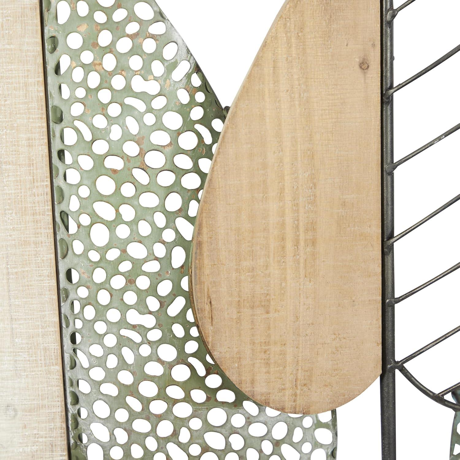 XMVJHOME Modern Leaf Wall Art Sculpture With Metal Wire Accents, Minimalist Botanical Home Decor, Open-Frame Design For Contemporary Interiors