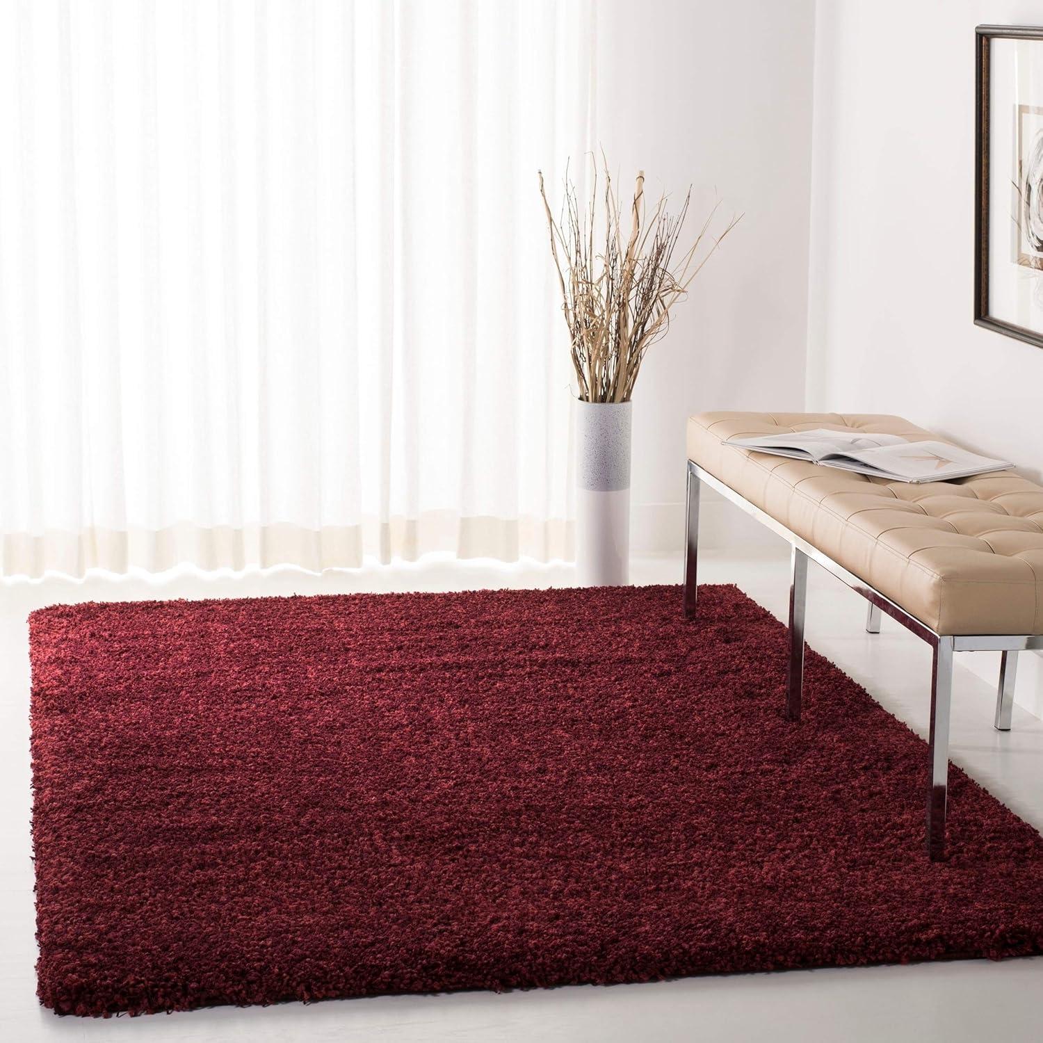 Shag SG151 Power Loomed Area Rug - Maroon - 8'6"x12' - Safavieh.