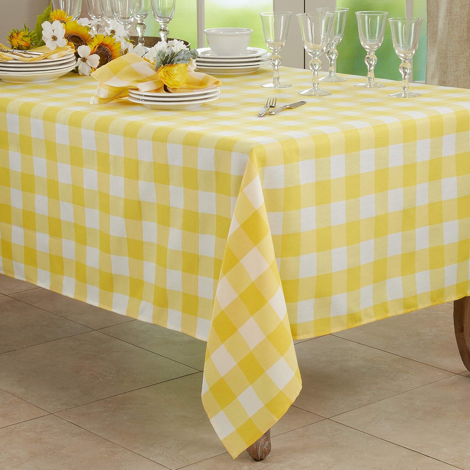 Saro Lifestyle Cotton Blend Buffalo Plaid Tablecloth