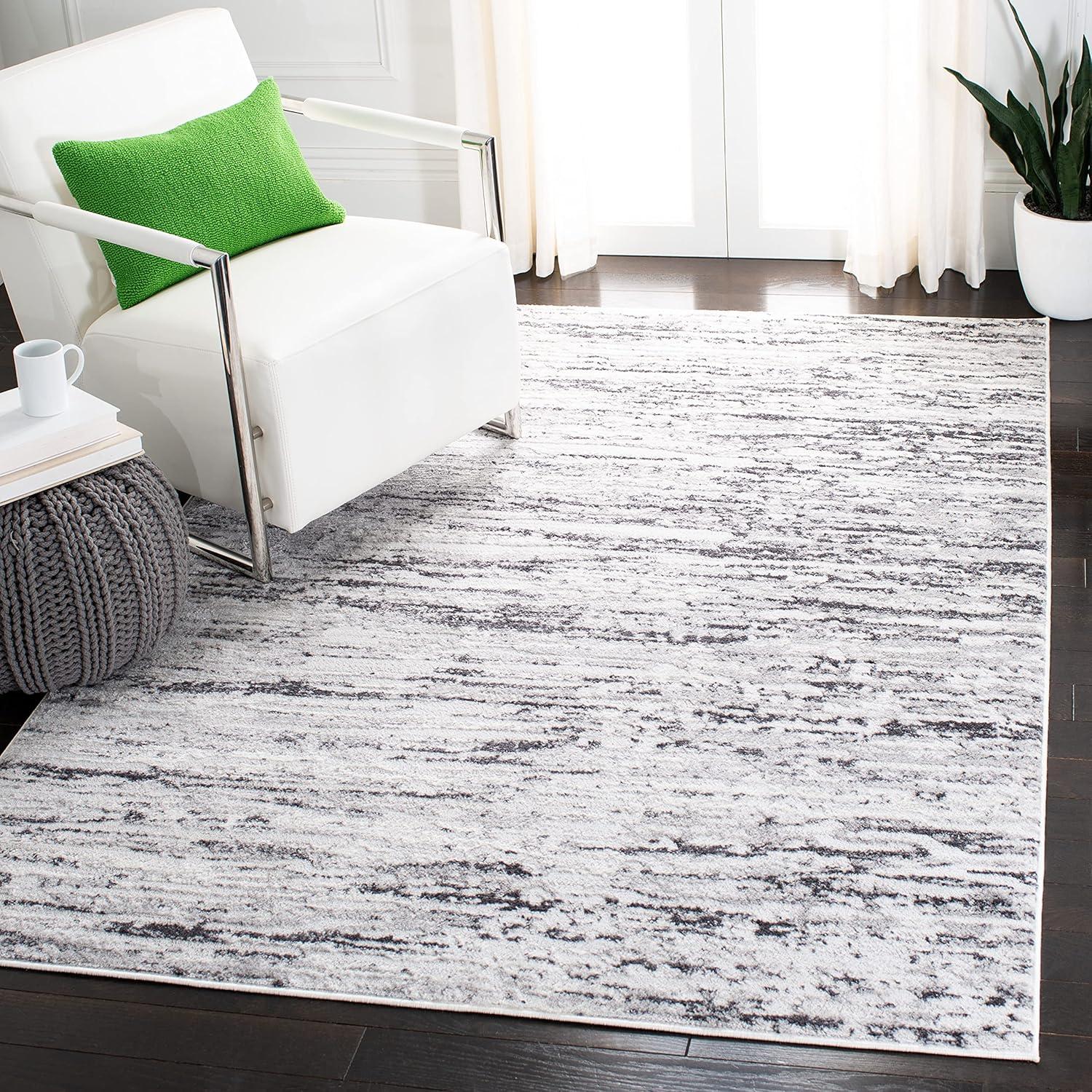 Amelia ALA768 Power Loomed Area Rug - Light Grey/Charcoal - 6'x9' - Safavieh.