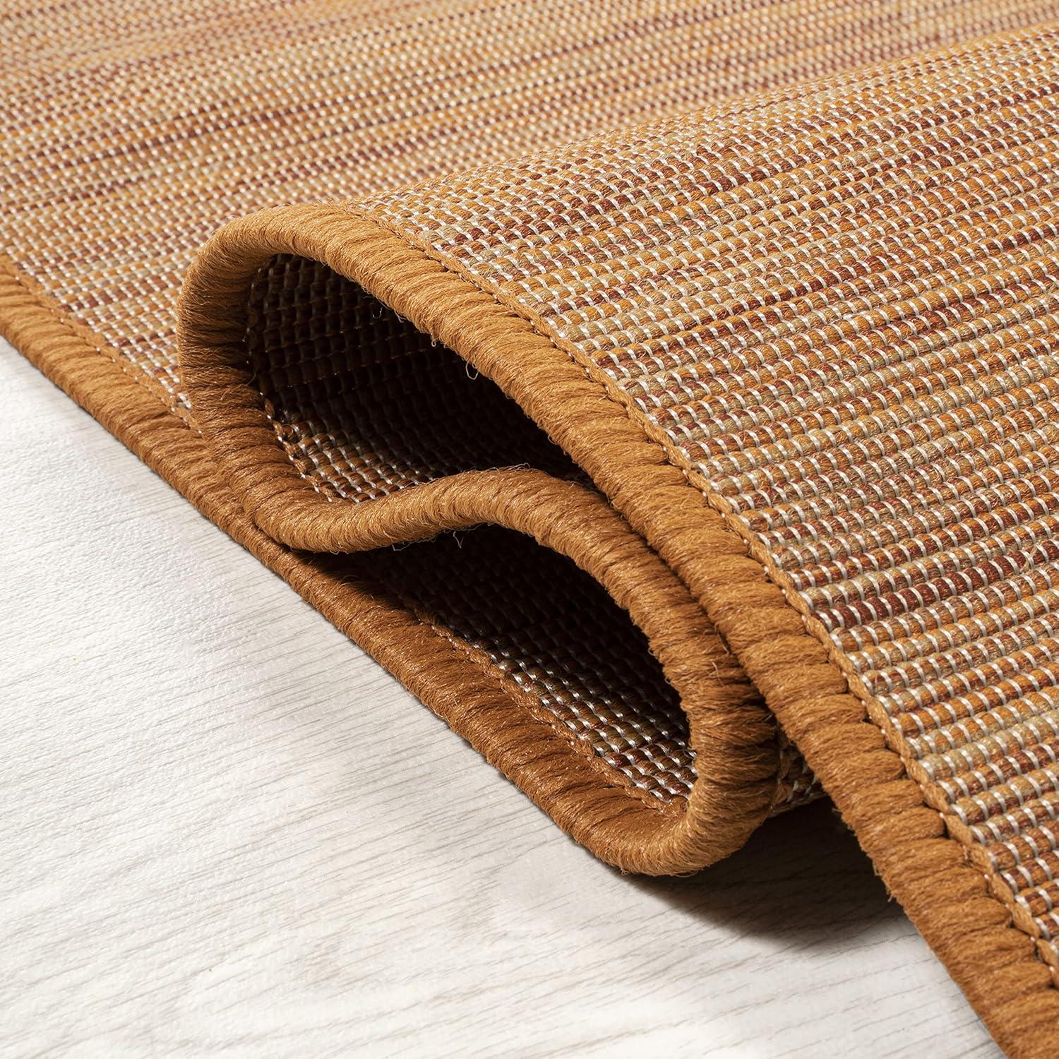 8'x10' Ethan Modern Flatweave Solid  Area Rug, Orange - JONATHAN Y