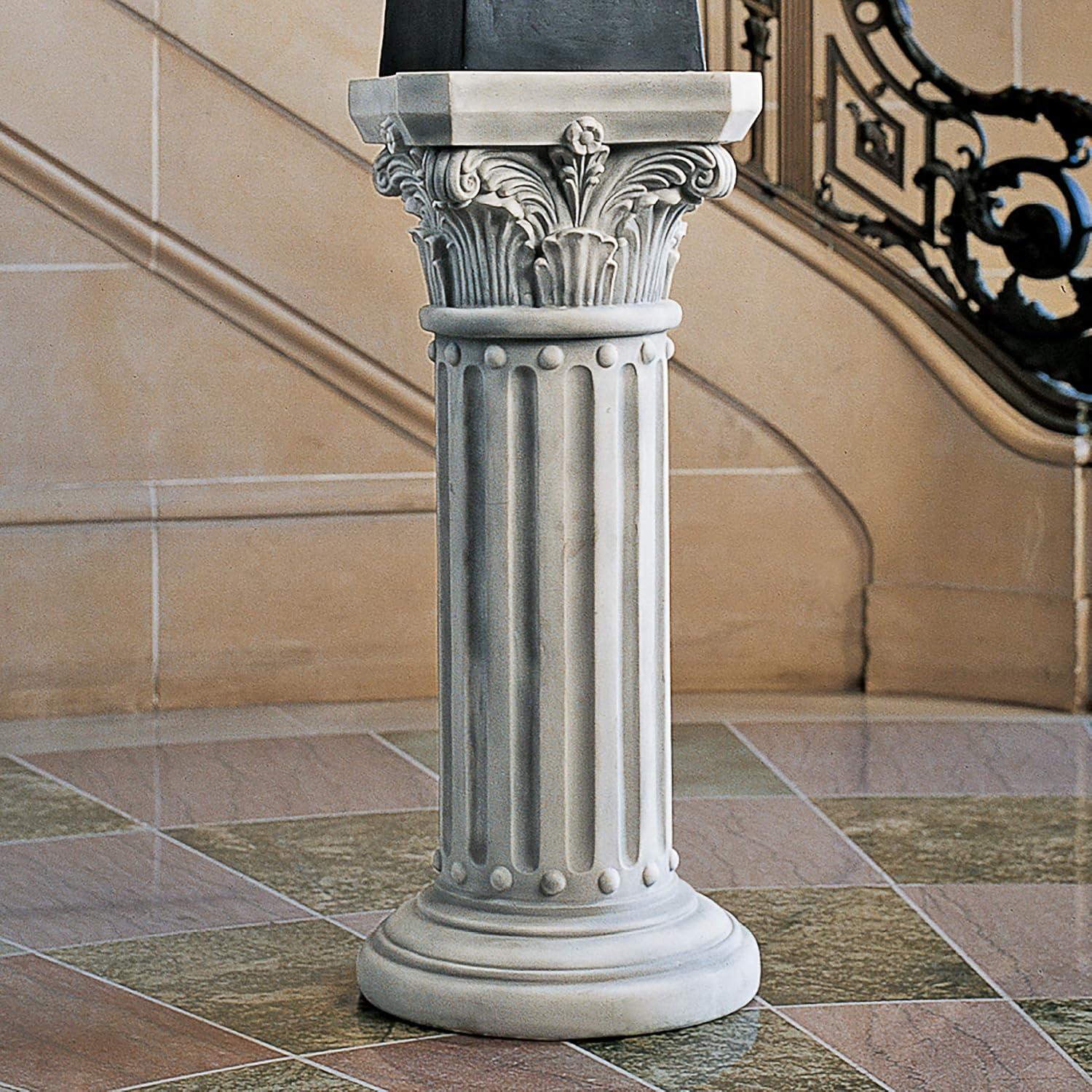 Medium Antique Stone Finish Corinthian Pedestal