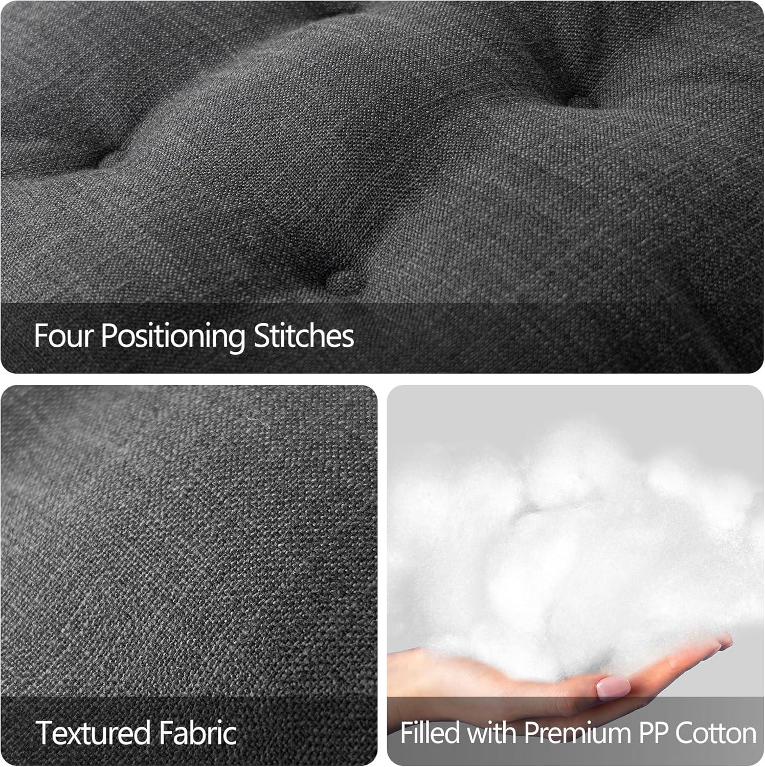 Sunlit Bar Stool Covers - Set of 2 Round Bar Stool Seat Covers, Soft and Cushioned Bar Chair Covers, Easy to Install and Wash, Cover Only, 12 Inch Diameter, Black