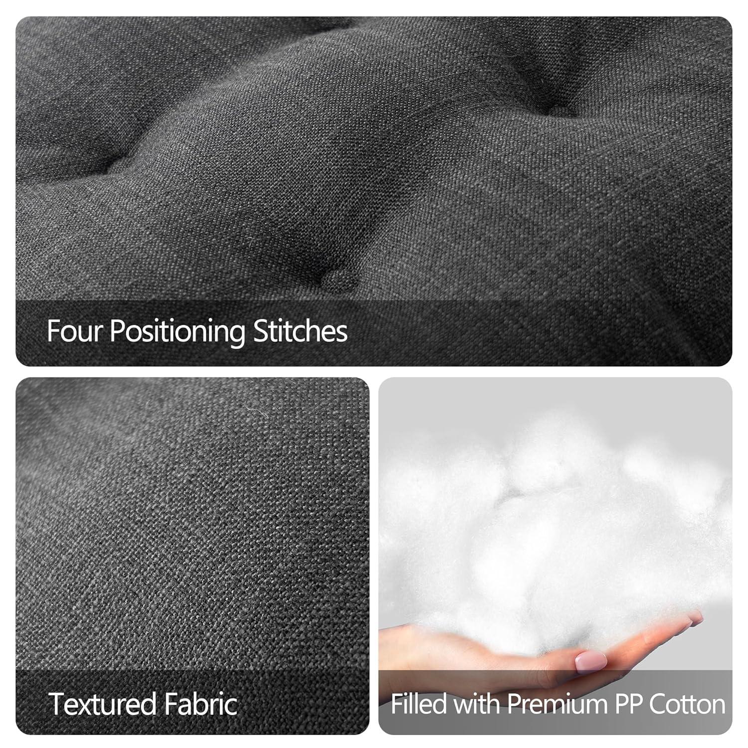 Sunlit Bar Stool Covers - Set of 2 Round Bar Stool Seat Covers, Soft and Cushioned Bar Chair Covers, Easy to Install and Wash, Cover Only, 12 Inch Diameter, Black