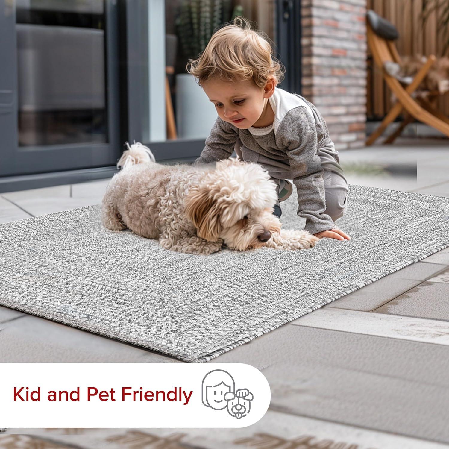 nuLOOM Wynn Braided Indoor/Outdoor Salt And Pepper 6' Casual Round Rug