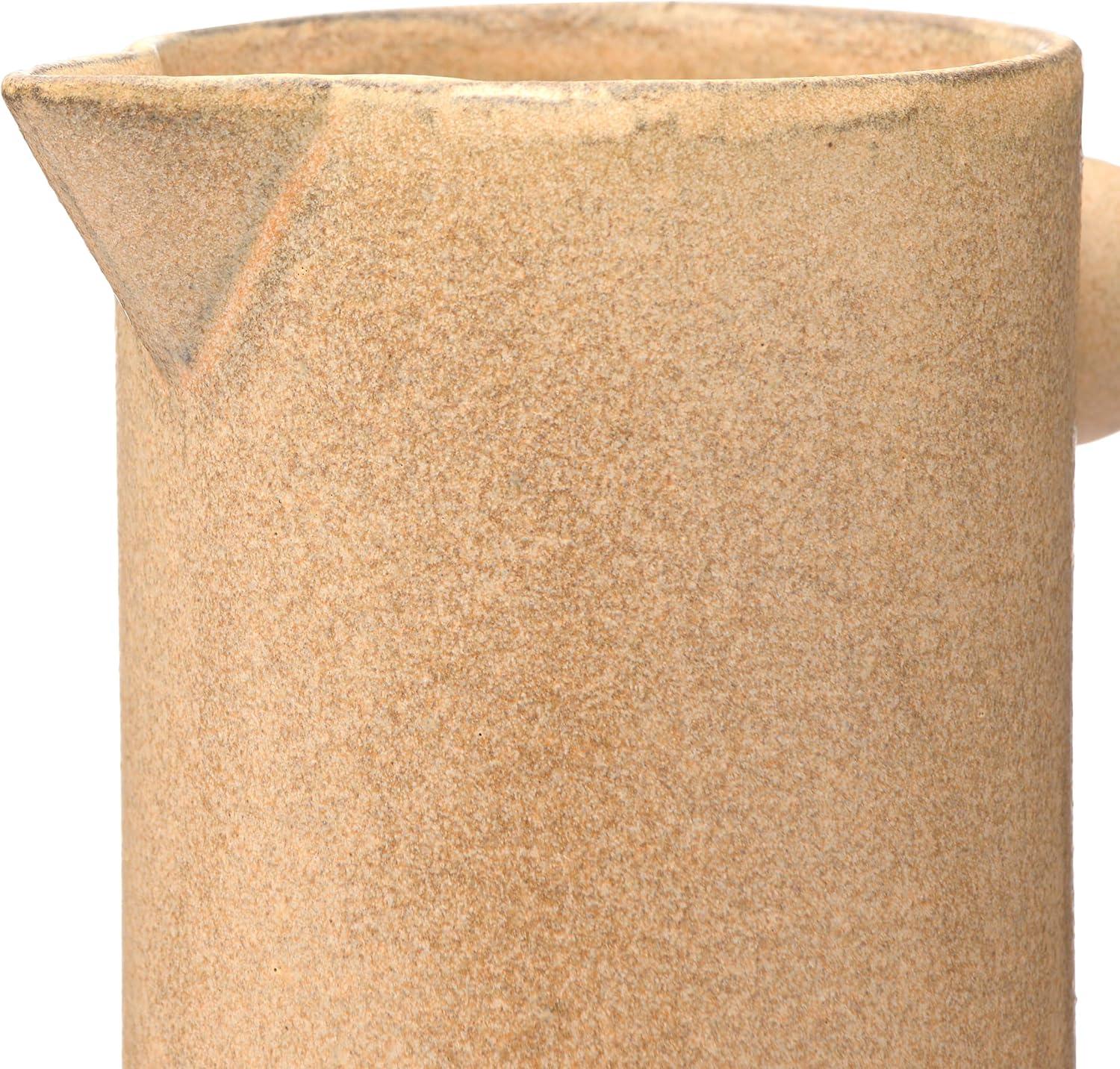 Creative Co-Op Modern Small Stoneware Pitcher or Vase, Putty Brown