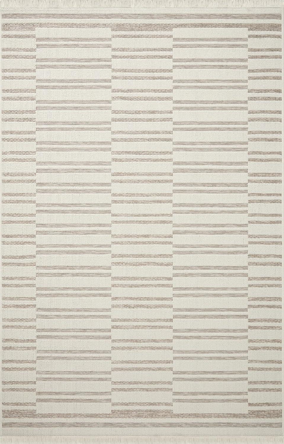 Malibu II Indoor / Outdoor Rug by Amber Lewis x Loloi - Ivory and Dove / 2'3" x 3'9"