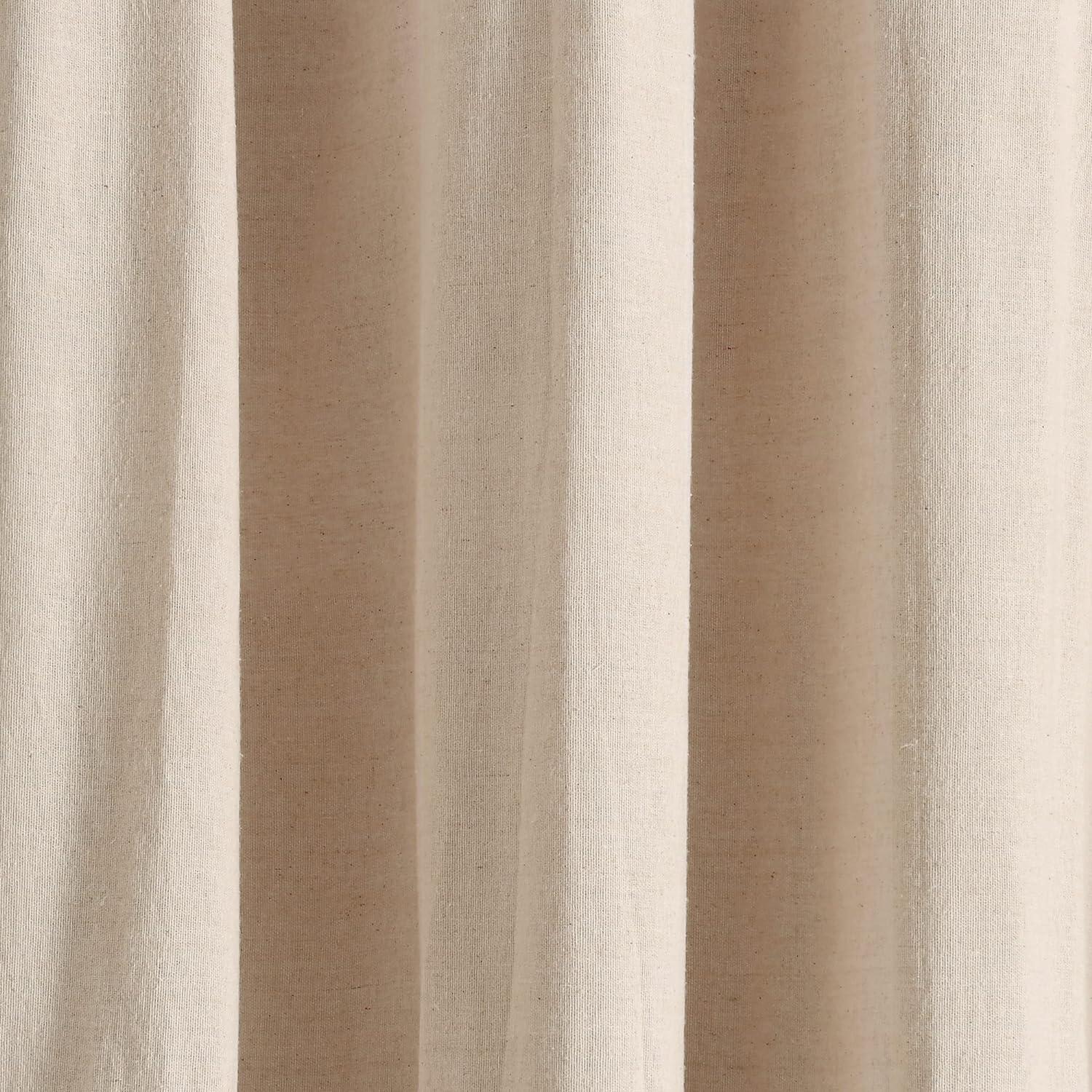 Linen Button 100% Lined Blackout Window Curtain Panel Linen Single 40X84