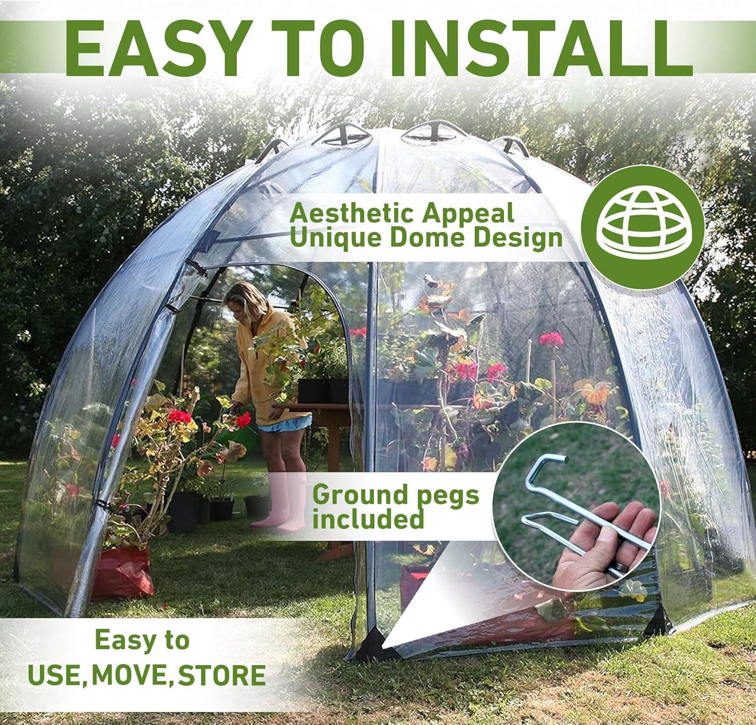 Haxnicks 11.5 Ft. W x 11.5 Ft. D Large Sunbubble Greenhouse