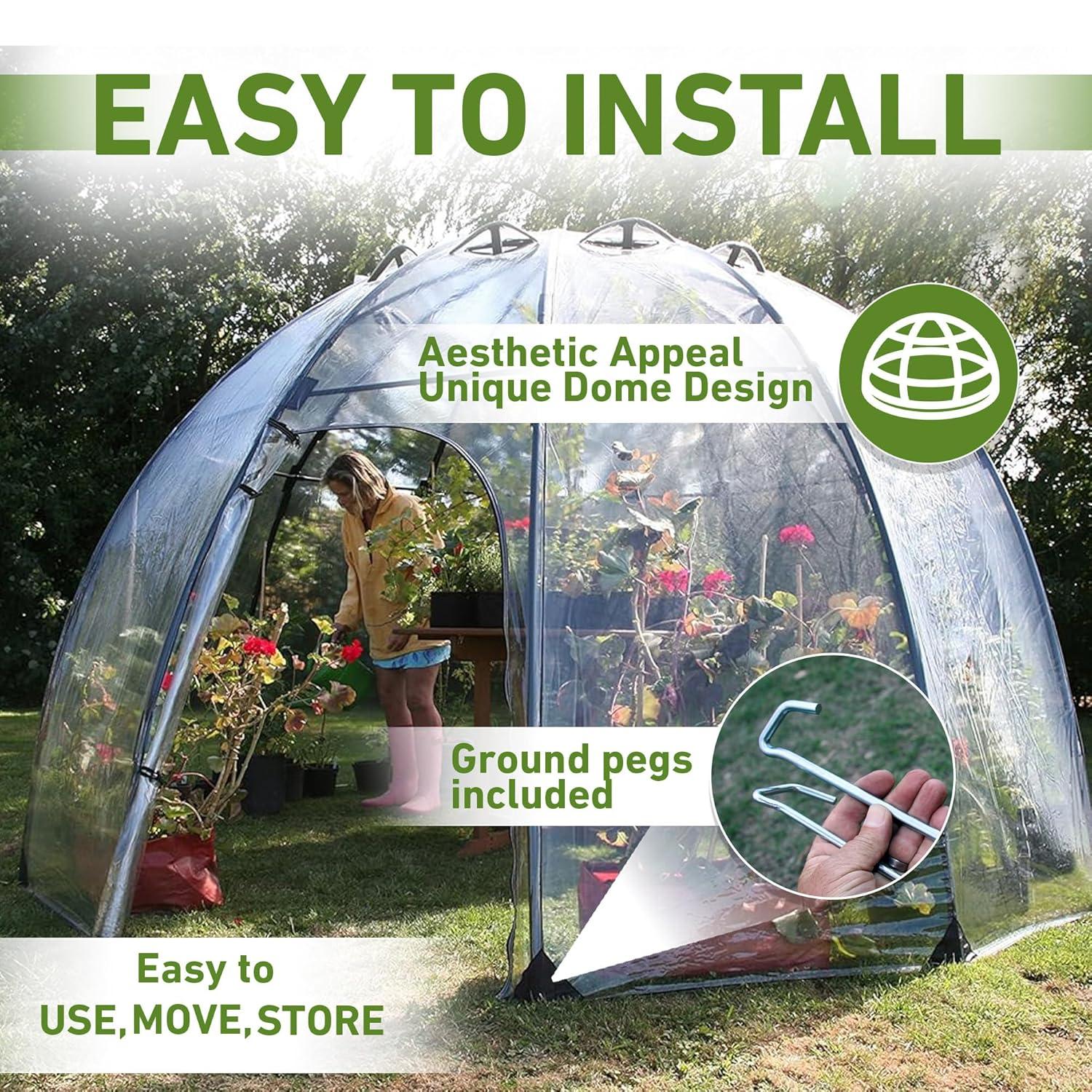 Haxnicks 11.5 Ft. W x 11.5 Ft. D Large Sunbubble Walk-in Greenhouse