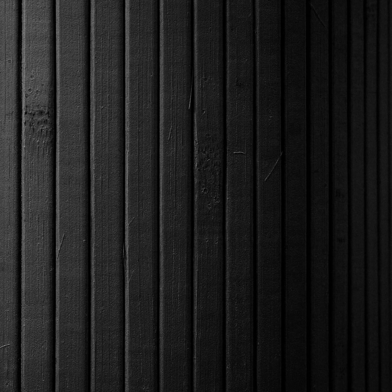 Red Lantern 6 ft. Tall Bamboo Wave Screen - Black