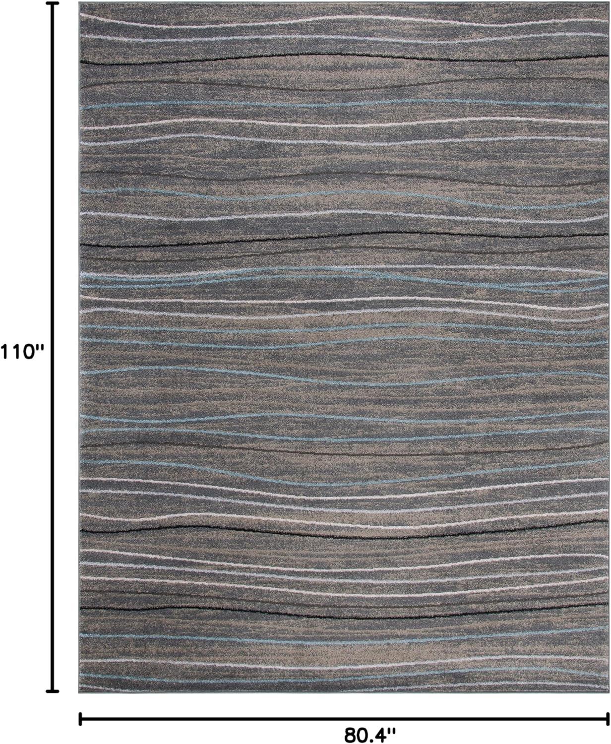 Amsterdam AMS111 Power Loomed Indoor Area Rug - Silver/Beige - 6'7"x9'2" - Safavieh