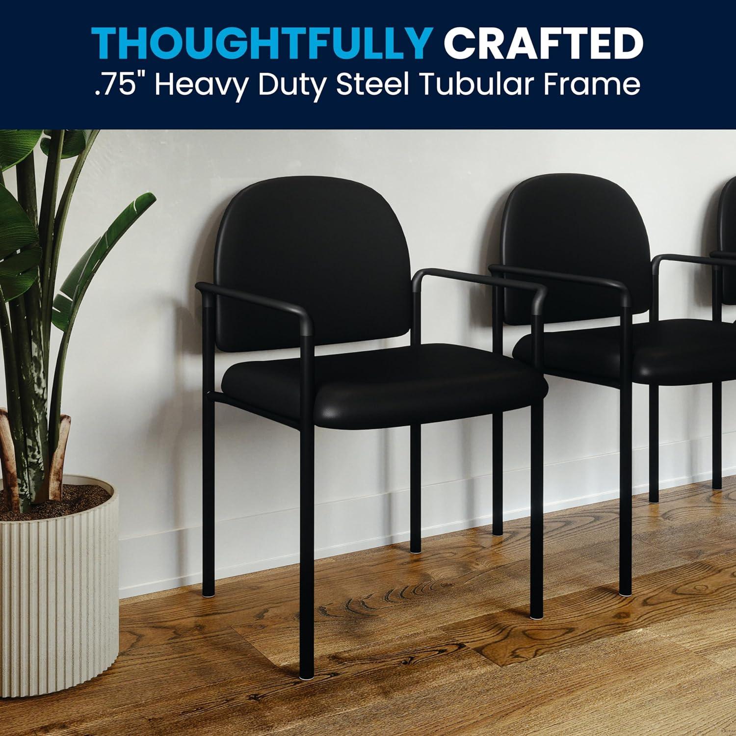 Prather Tania Comfort Vinyl Upholstered Stackable Side Reception Chair by Flash Furniture