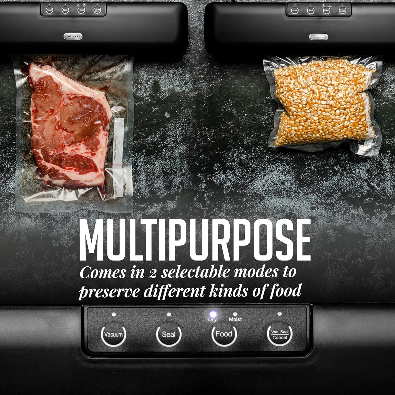 Ovente Ovente Automatic Vacuum Sealer Machine With Sealing Bags And Tube, Black Sv2906B