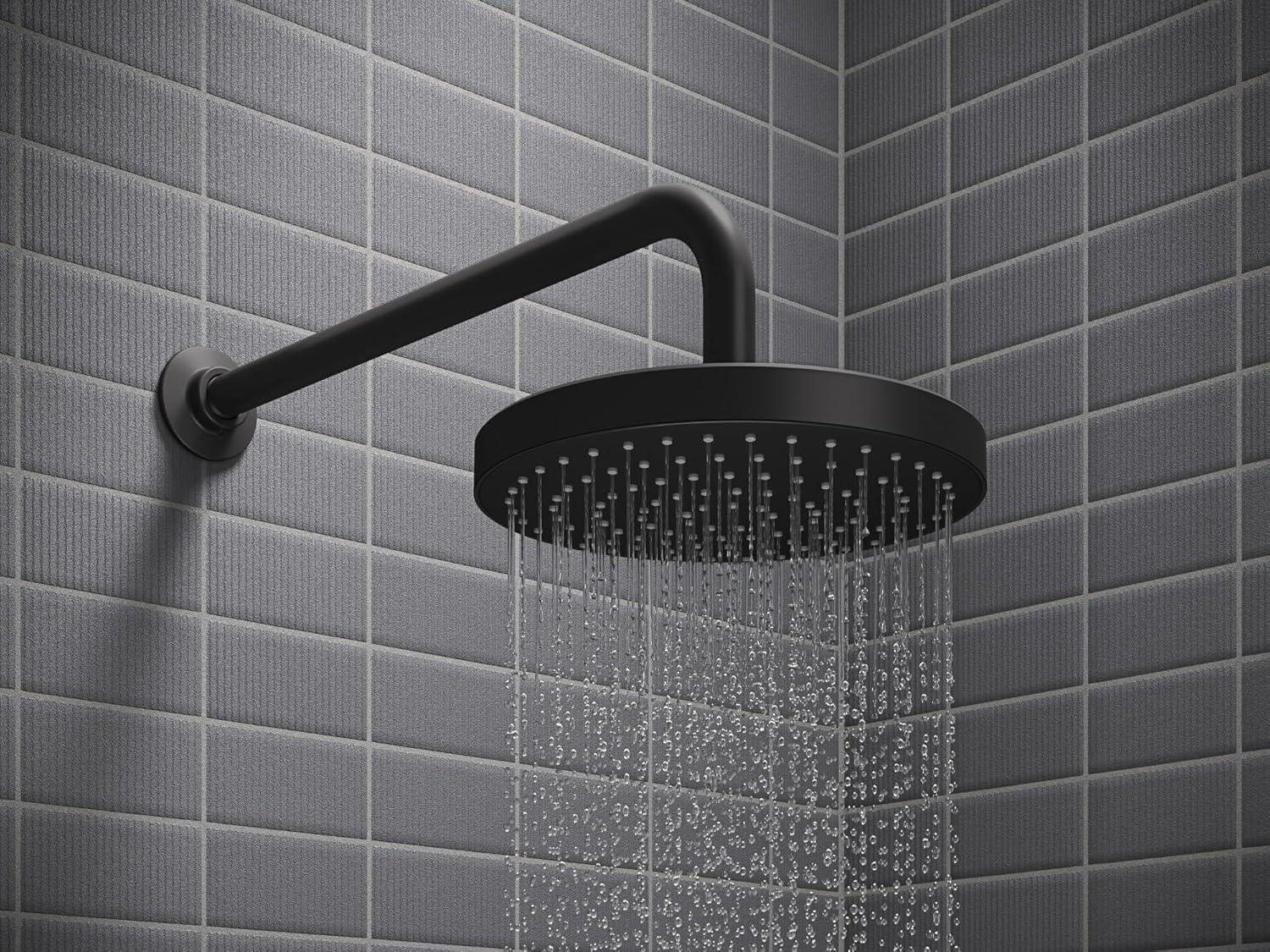 Matte Black Adjustable Height Rain Shower Kit