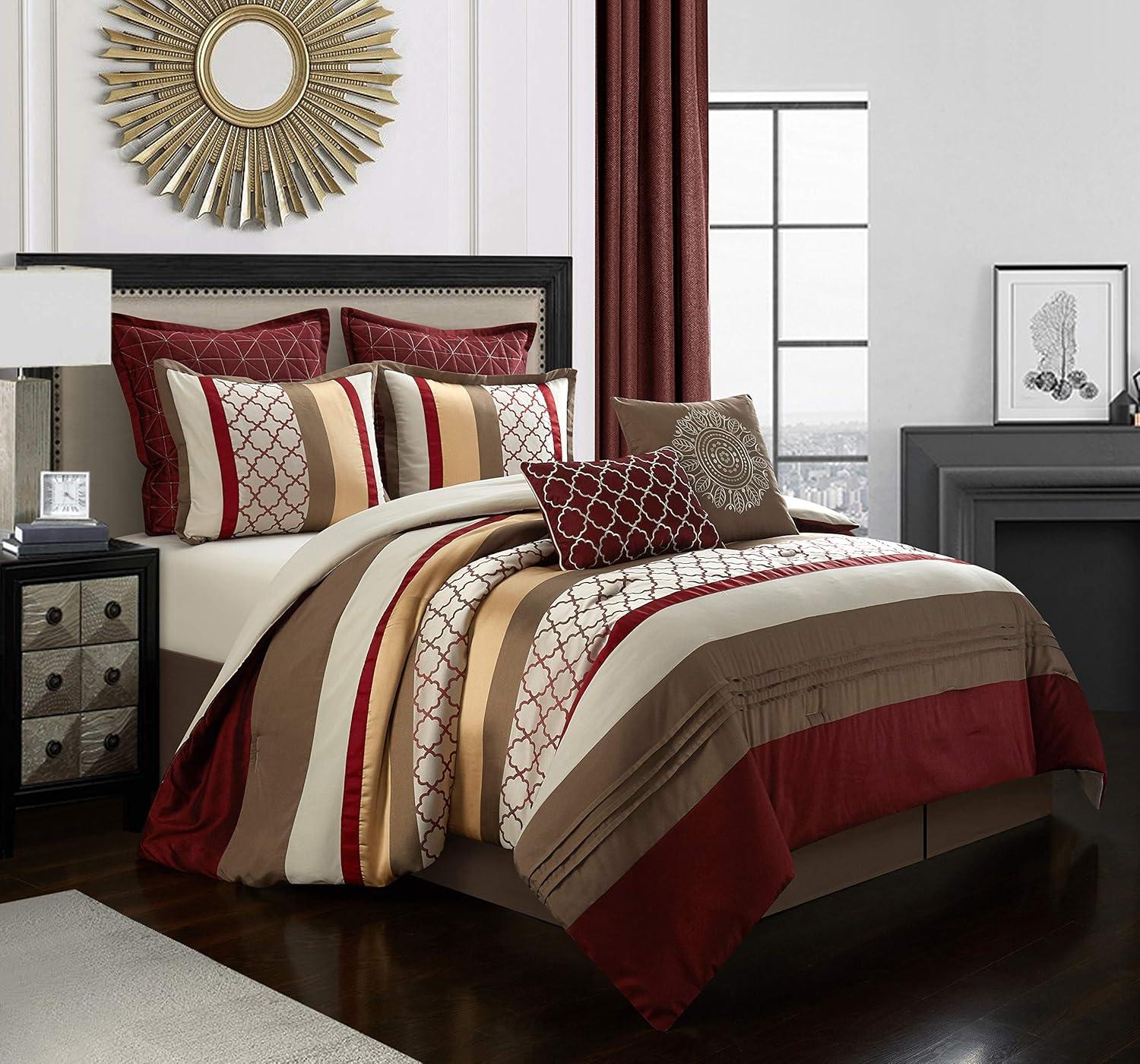 Nanshing America, Inc Avalon Microfiber Modern & Contemporary 8 Piece Comforter Set