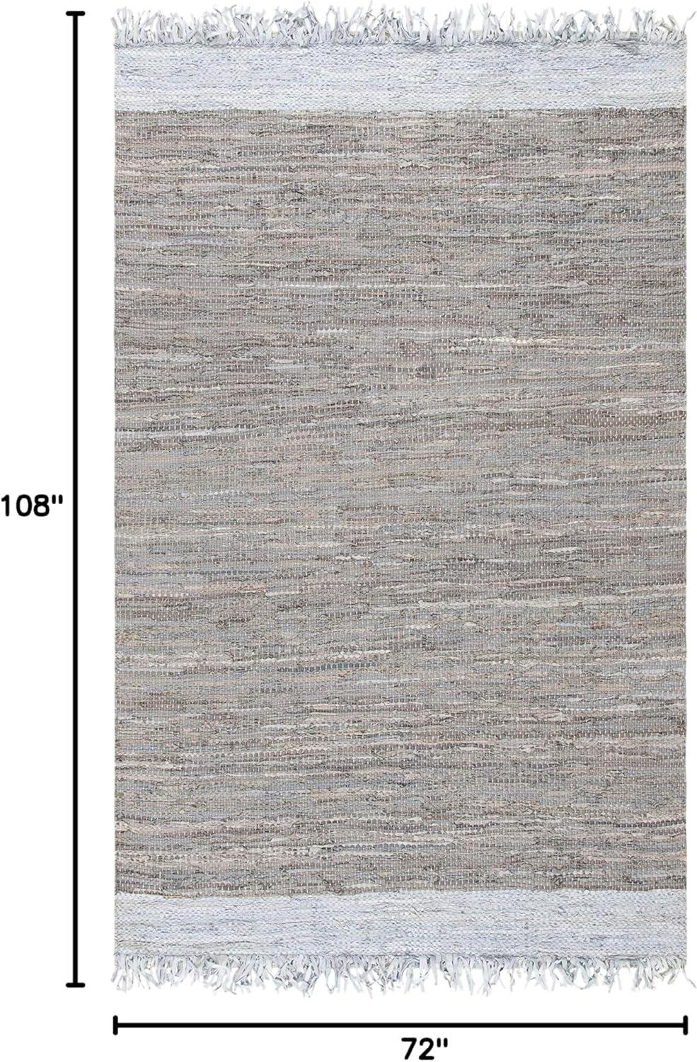 Vintage Leather VTL310 Hand Woven Area Rug - Light Grey/Taupe - 6'x9' - Safavieh.