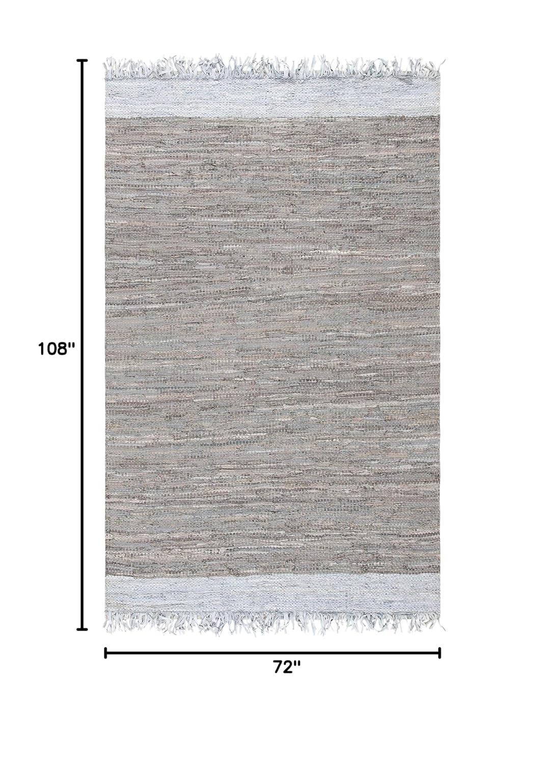 Vintage Leather VTL310 Hand Woven Area Rug - Light Grey/Taupe - 6'x9' - Safavieh.