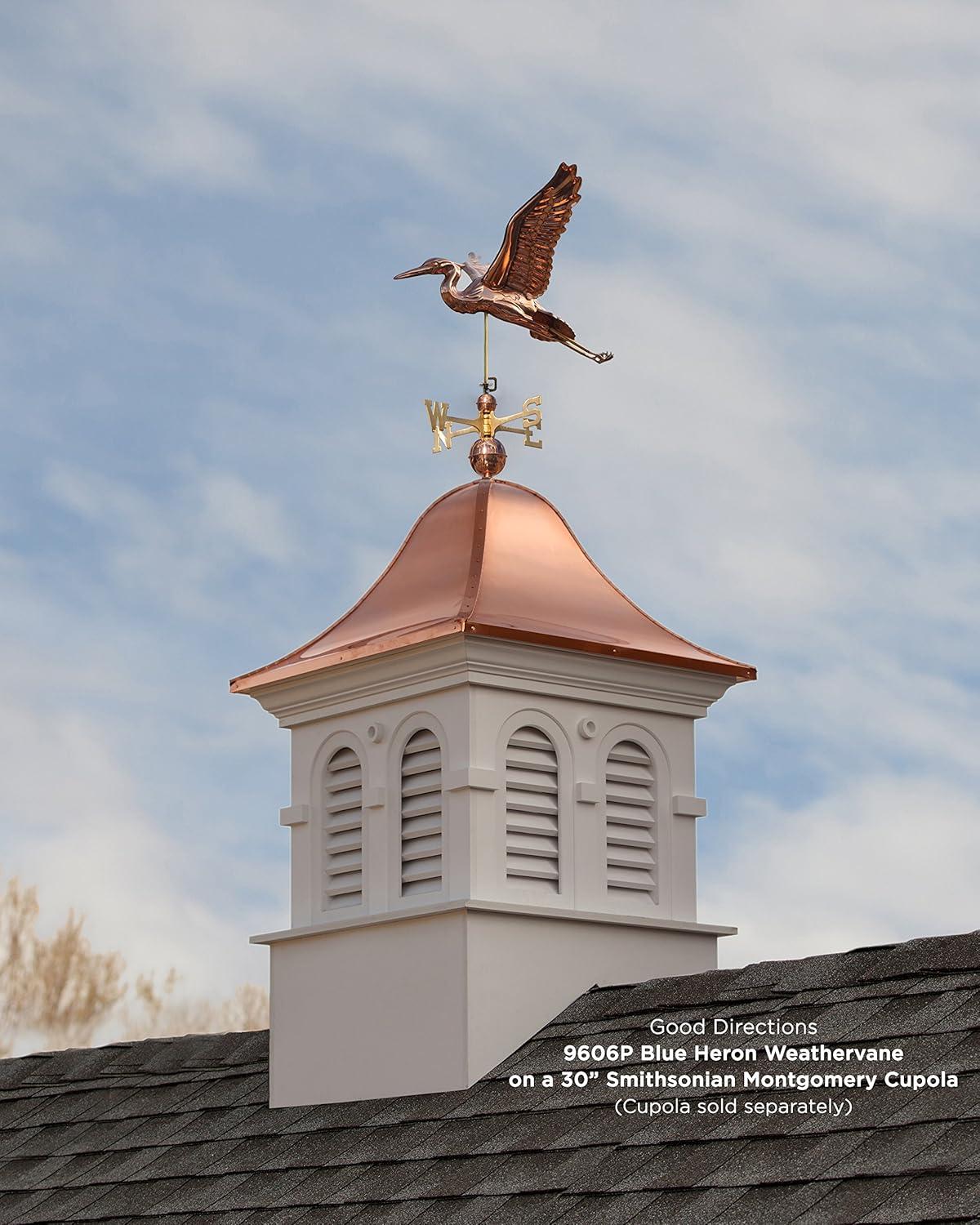 Blue Heron Bird Copper Weathervane