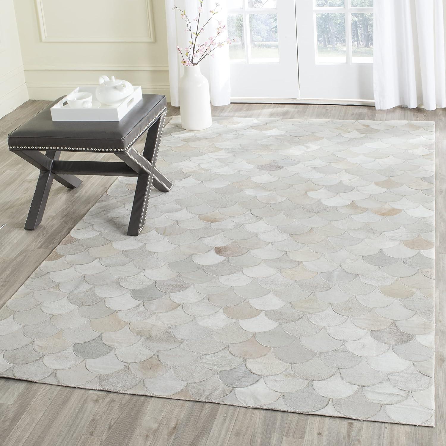 Studio Leather STL311 Hand Woven Area Rug - Ivory/Grey - 5'x8' - Safavieh.