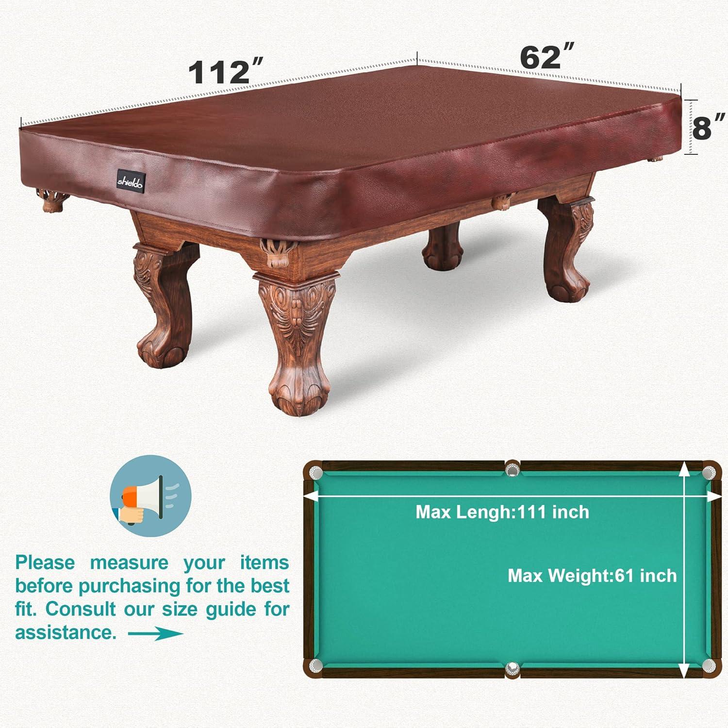GSE Games & Sports Expert GSE 9' Brown leatheretteette Pool Table Cover, Tearproof Heavy-Duty Billiard Table Cover
