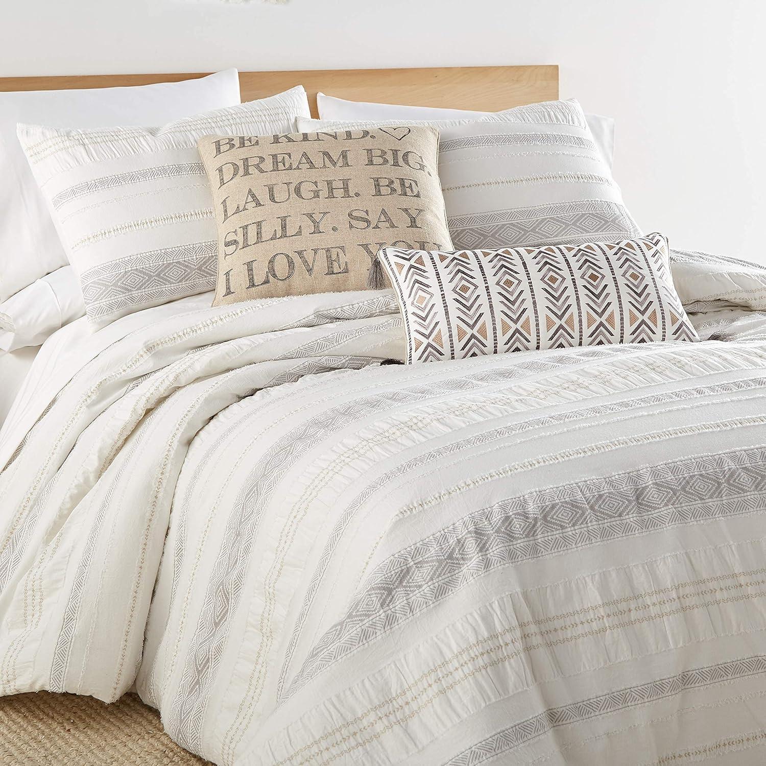 Pickford King/Cal King Comforter Set - Taupe, Grey & Cream - Levtex Home