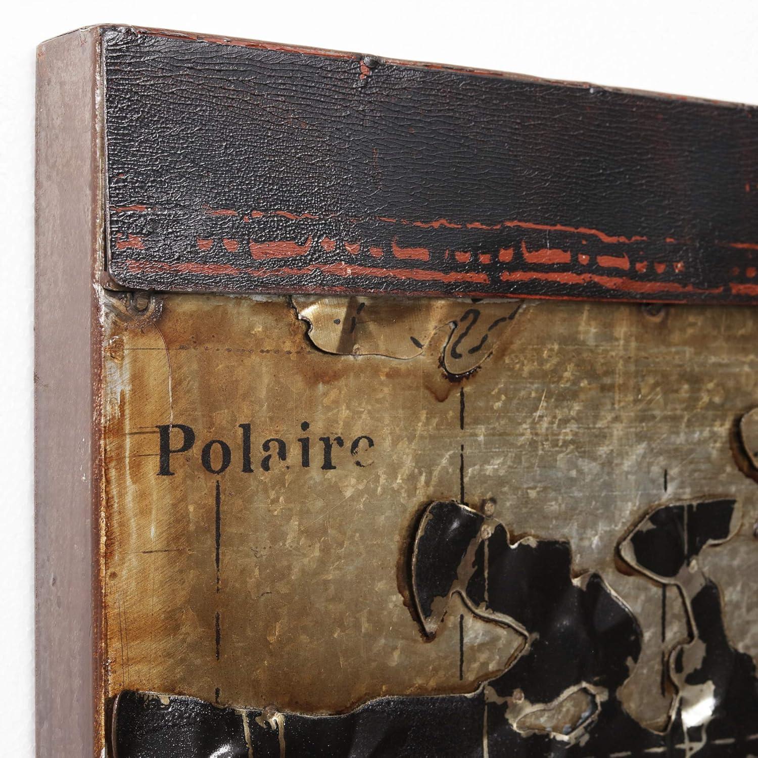 Empire Industrial Art Direct World Map 2 Hand Painted 3D Wall Sculpture