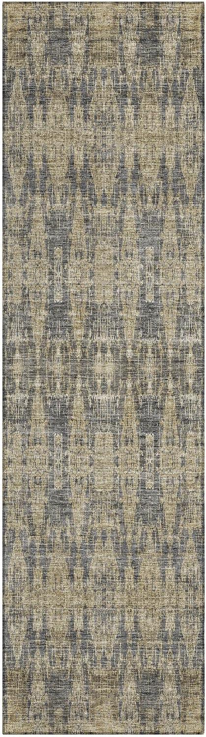 Addison Gray Moroccan Motif Washable Synthetic Runner Rug