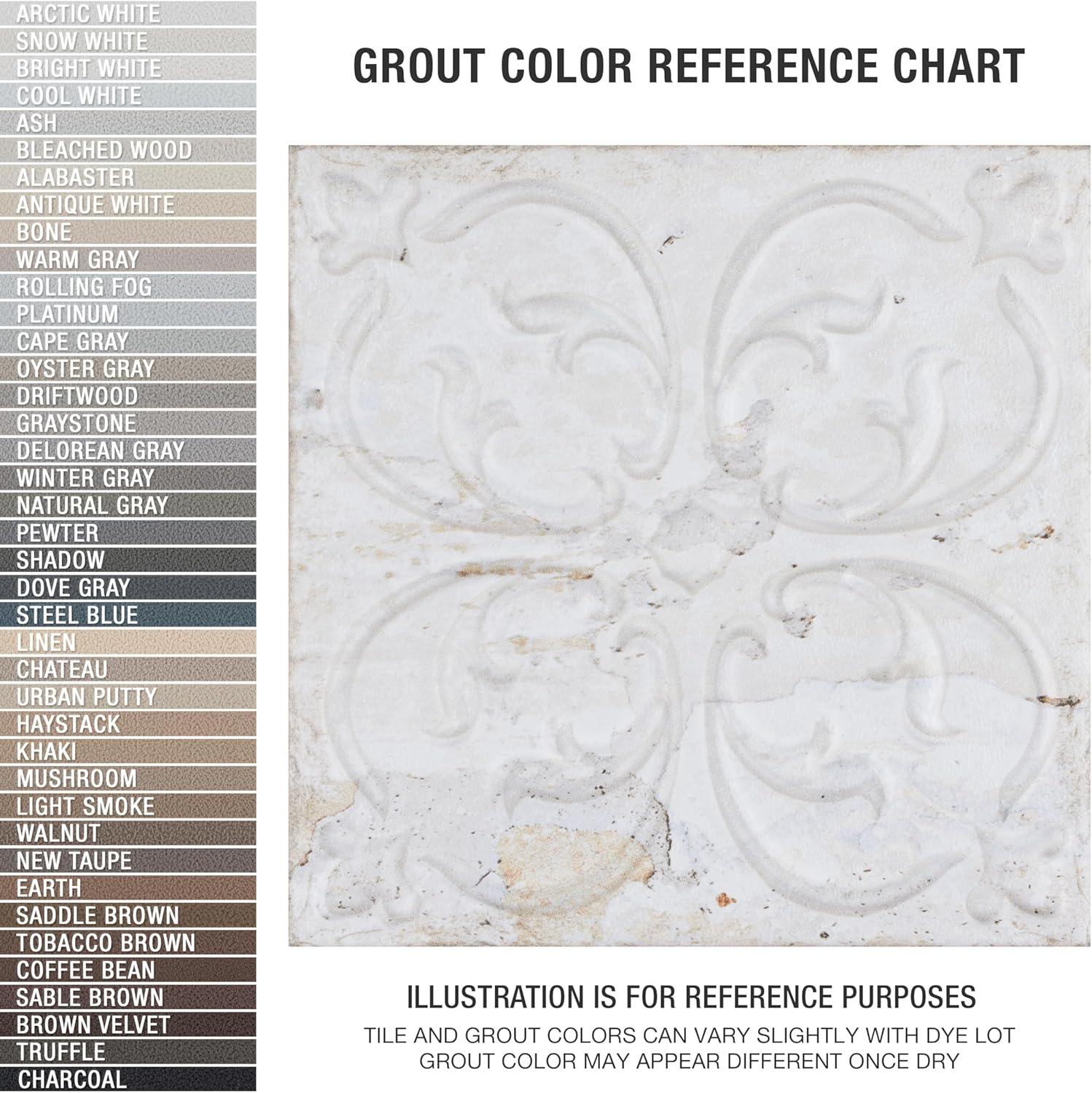 Aevum Ornato White Ceramic Wall Tile with Distressed Patterns