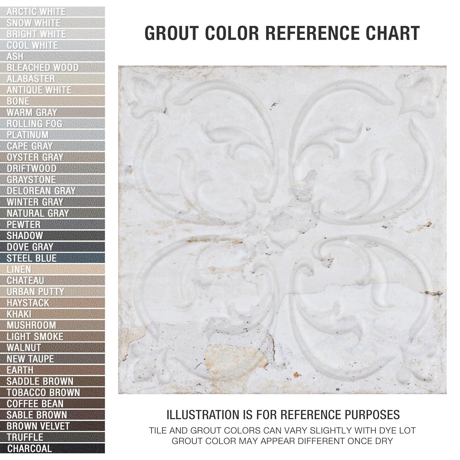 Aevum Ornato White Ceramic Wall Tile with Distressed Patterns