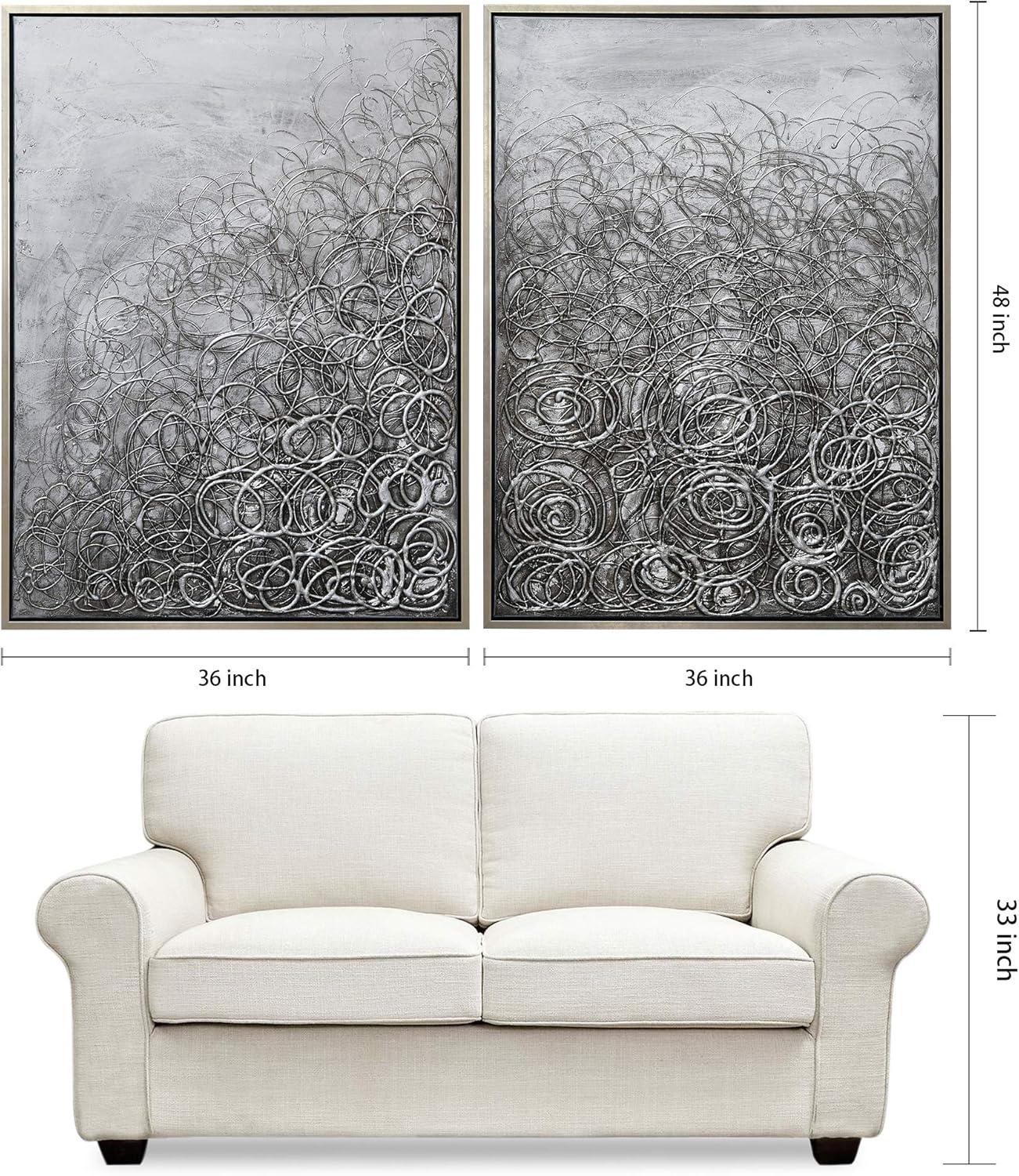 Empire Art Direct Circular Logic Textured Metallic Hand Painted Diptych Wall Art, 48" x 36" x 1.5", Ready to Hang