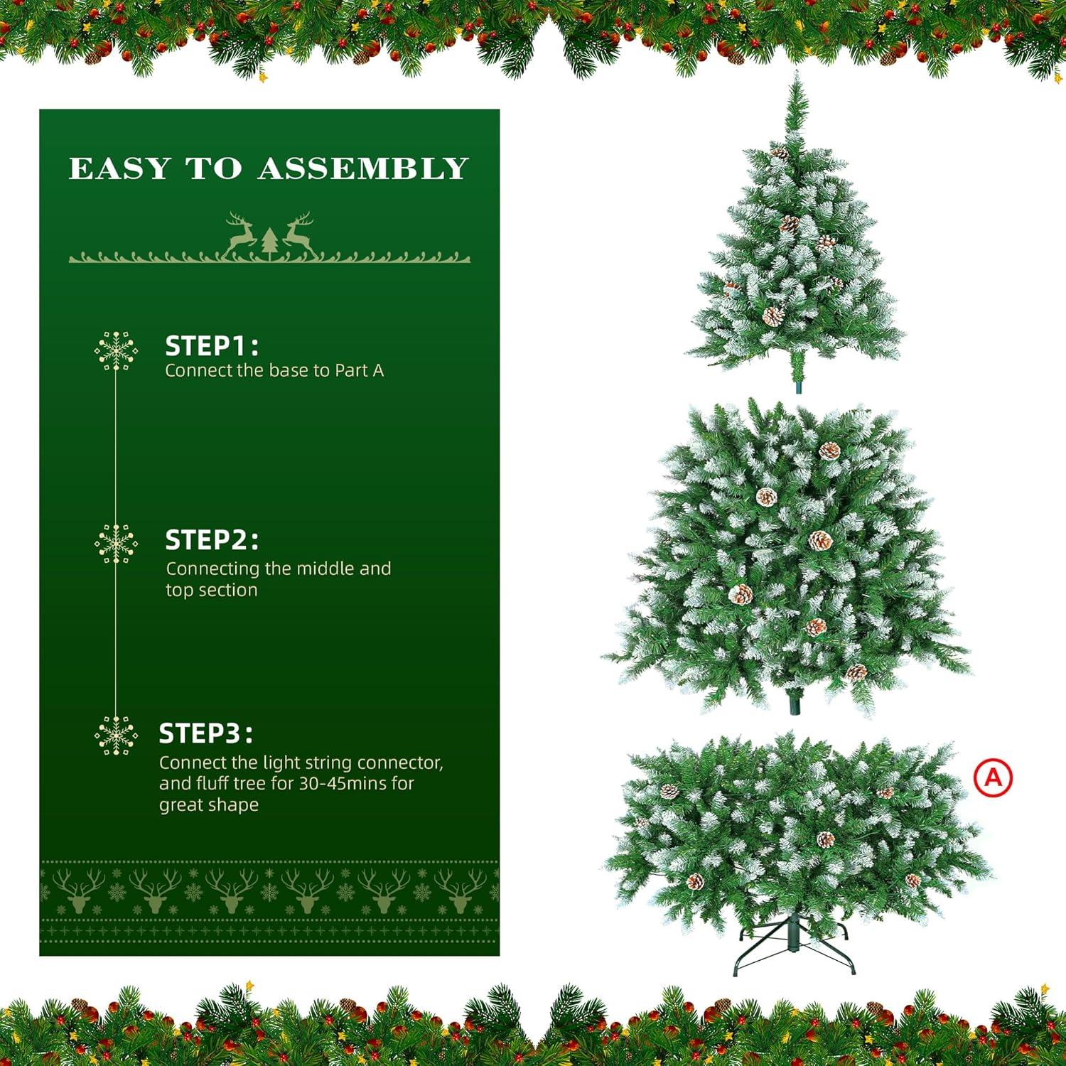 The Holiday Aisle® 6/7.5 FT Pre-Lit Artificial Christmas Tree with Warm White Lights