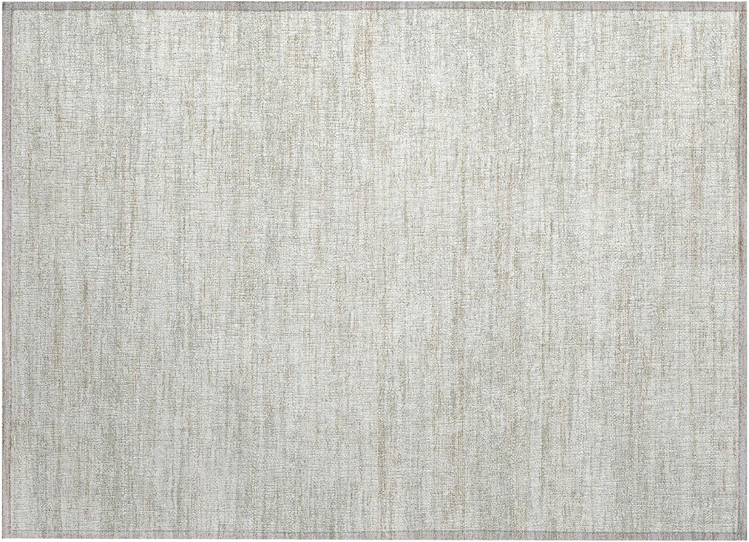 Beige Synthetic Flat Woven Stripe Rectangular Rug 5' x 7'