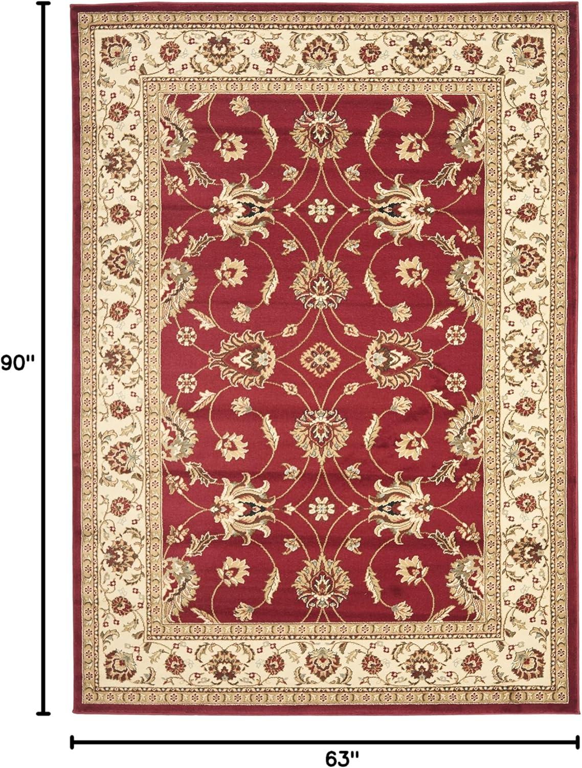 Lyndhurst LNH553 Power Loomed Area Rug - Red/Ivory - 5'3"x7'6" - Safavieh