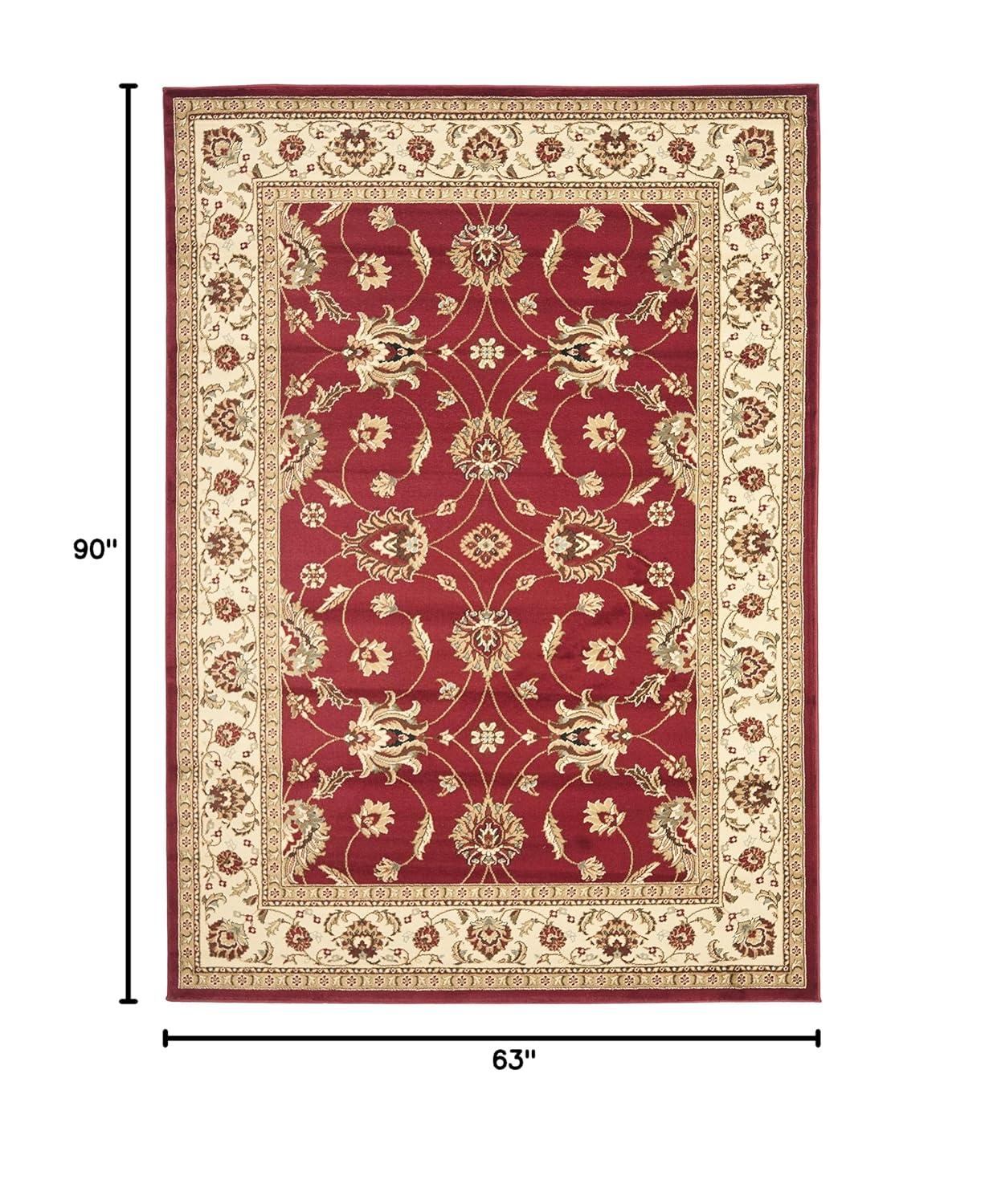 Lyndhurst LNH553 Power Loomed Area Rug - Red/Ivory - 5'3"x7'6" - Safavieh