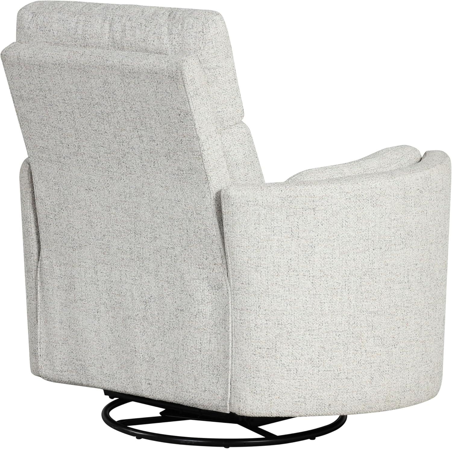Natural Quartz Fabric Swivel Glider Recliner with USB Charger