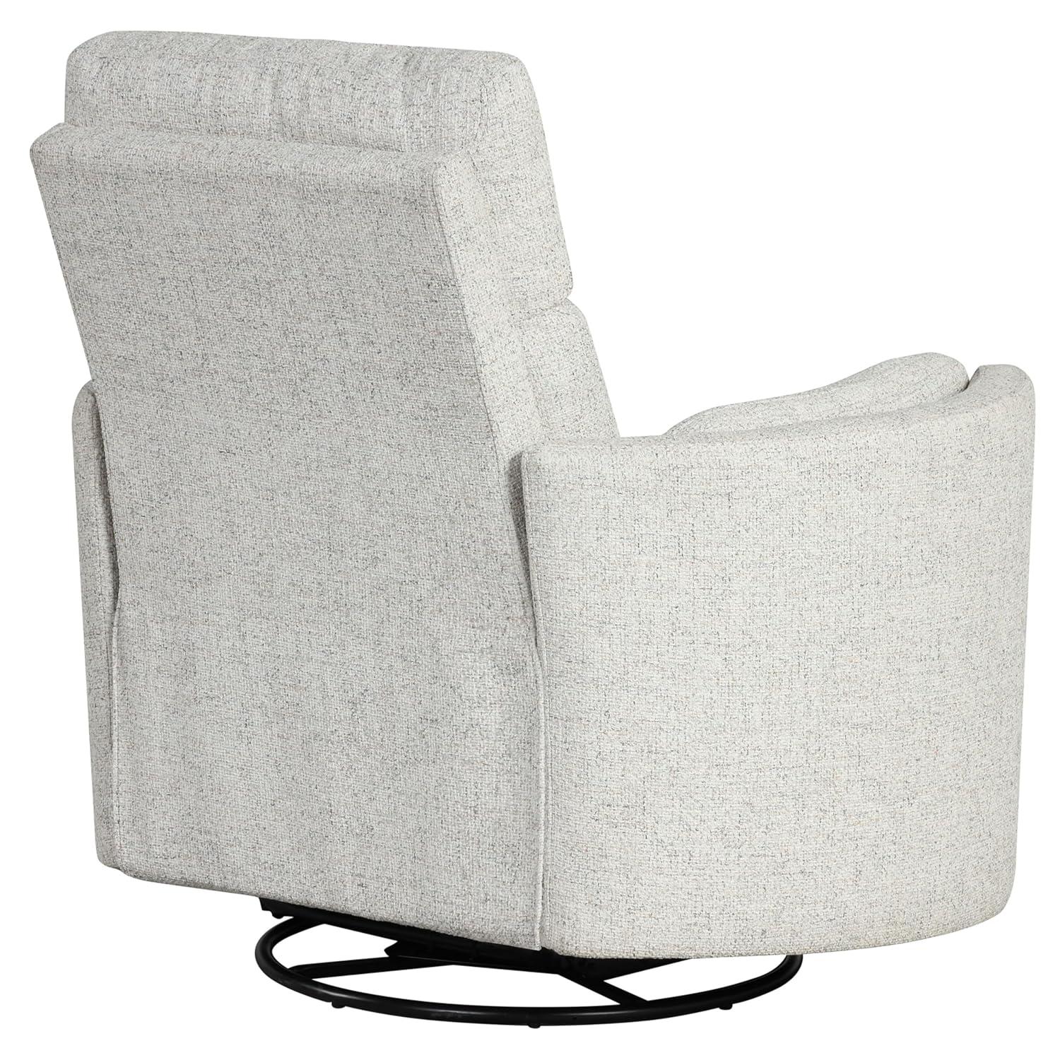 Natural Quartz Fabric Swivel Glider Recliner with USB Charger