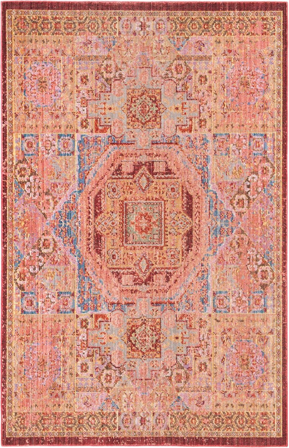 Valencia VAL216 Power Loomed Indoor Area Rug - Multi - 4'x6' - Safavieh