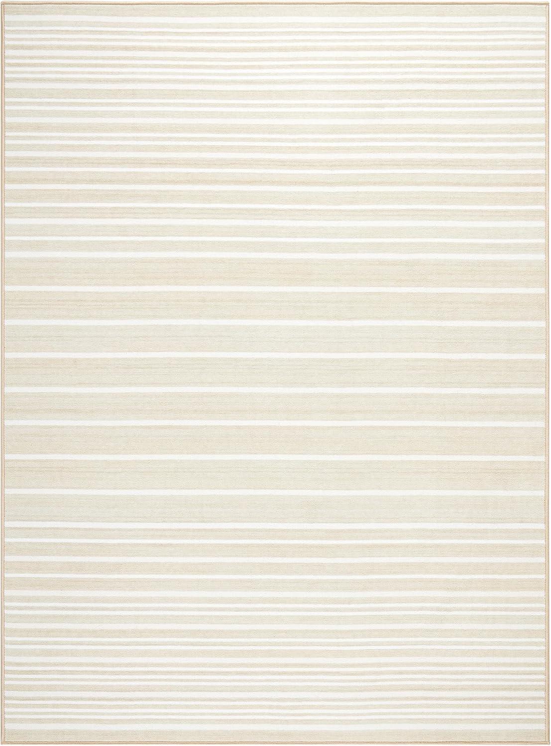 Town & Country Basic Layne Everwash Non-Slip Backing Area Rug Cream/Beige