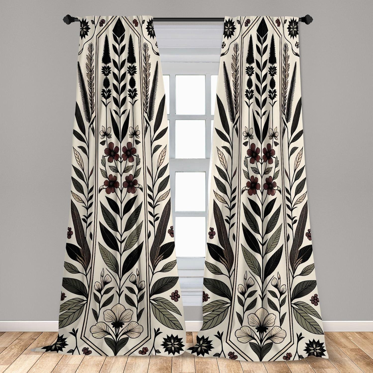 Microfiber Semi Sheer Curtain Pair