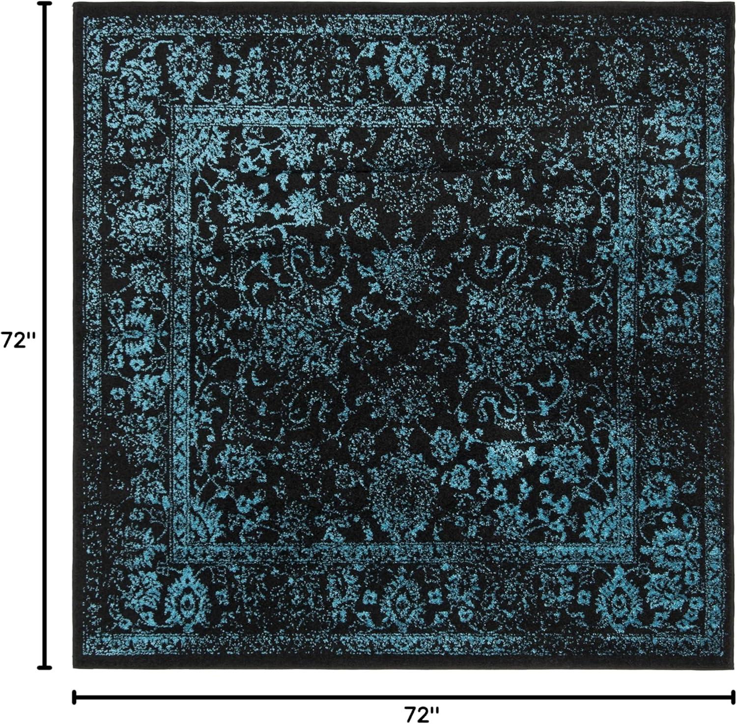 Adirondack ADR109 Machine Made Indoor Area Rug - Black/Teal - 6'x6' - Safavieh