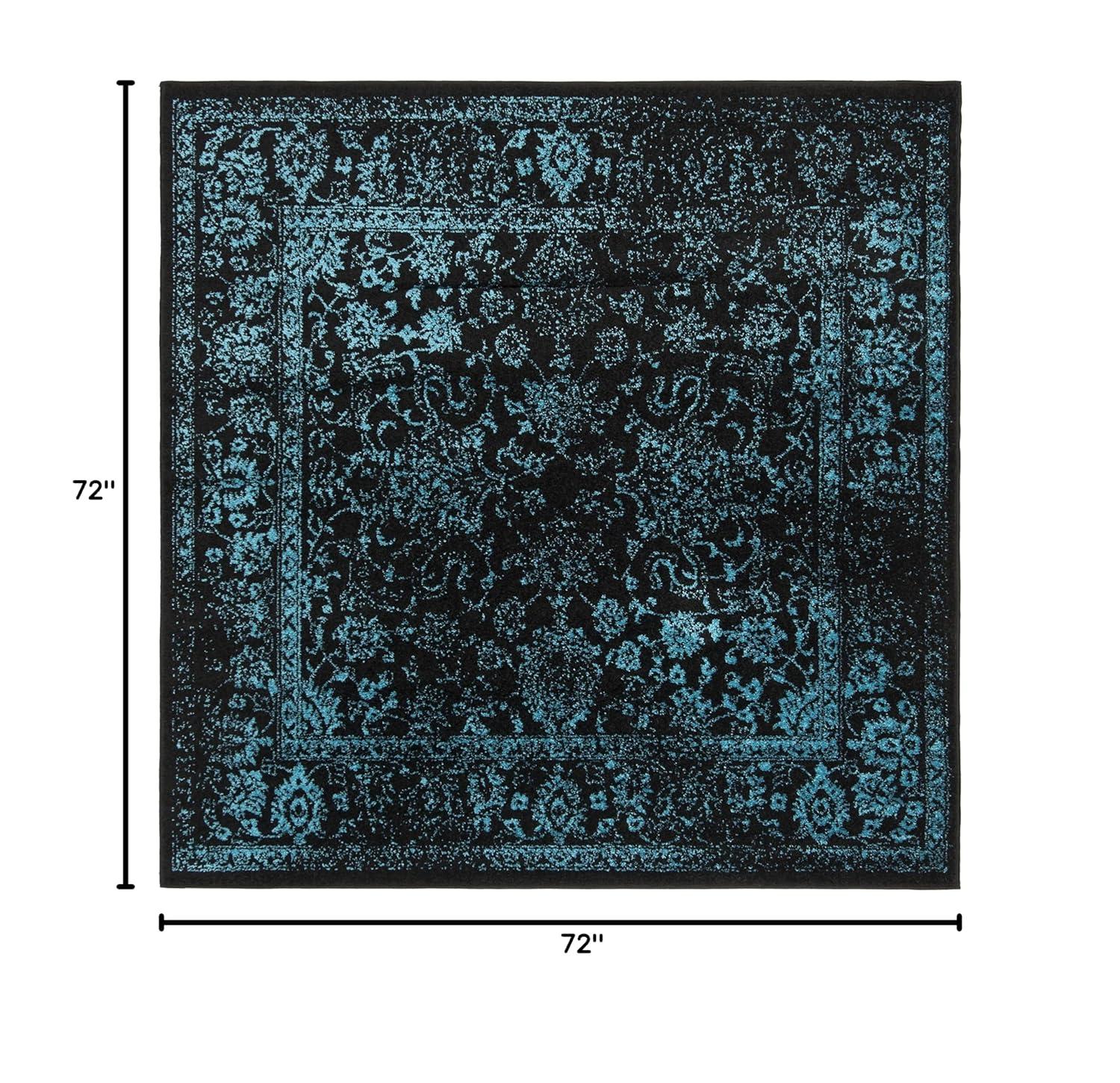 Adirondack ADR109 Machine Made Indoor Area Rug - Black/Teal - 6'x6' - Safavieh