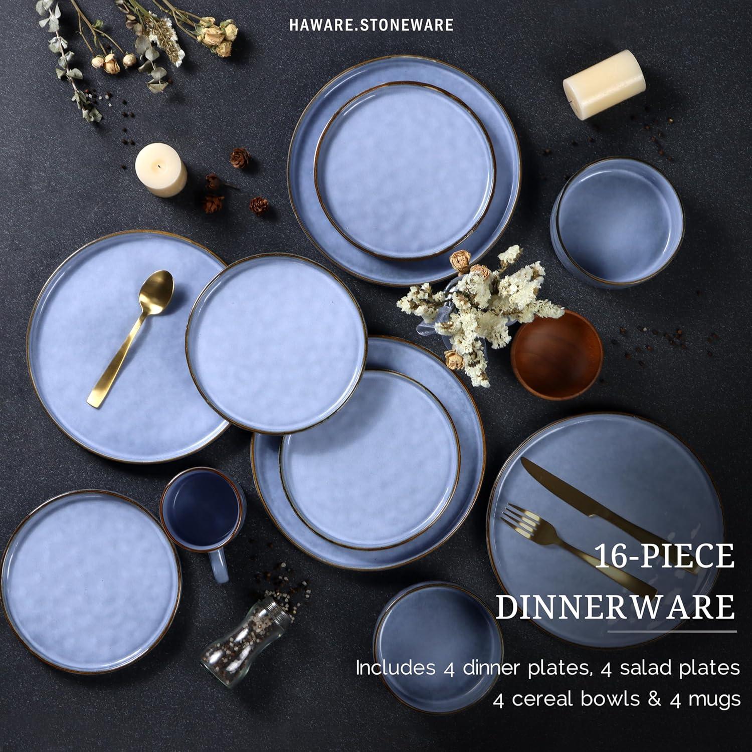 Tristyn 16 Piece Stoneware Dinnerware Set - Service for 4