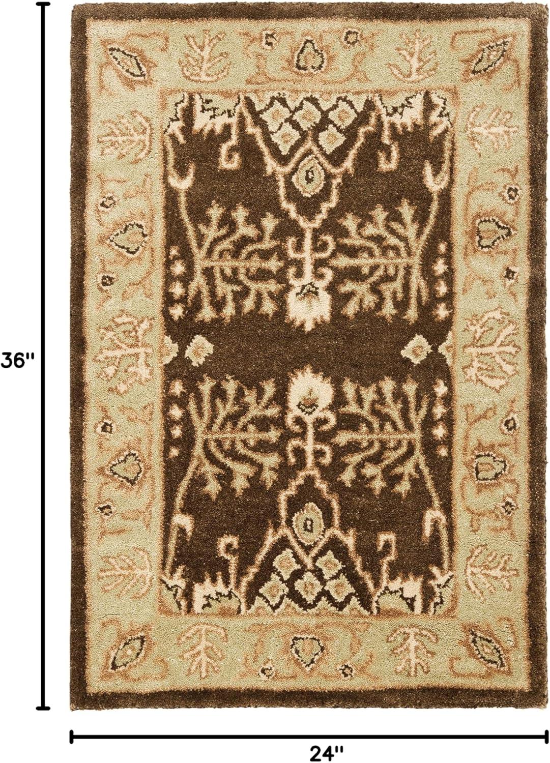 SAFAVIEH Bergama Tarah Oriental Wool Area Rug, Brown/Green, 2' x 3'