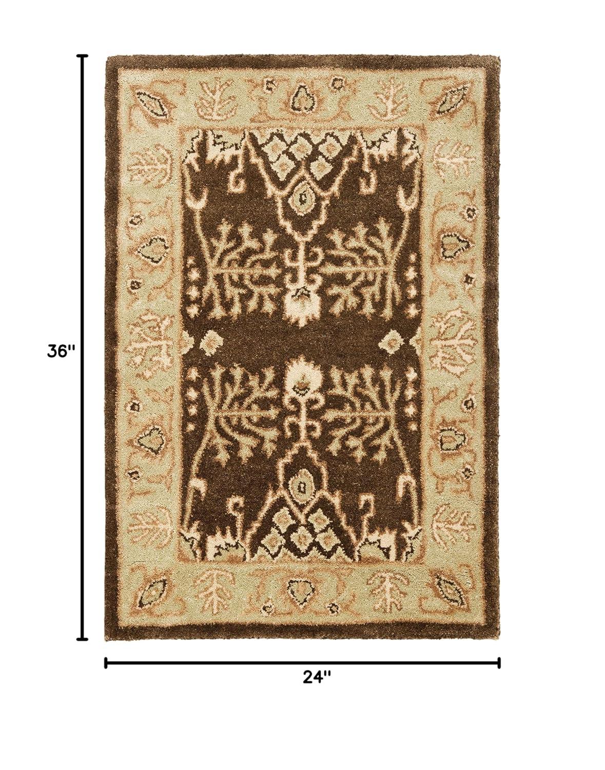 SAFAVIEH Bergama Tarah Oriental Wool Area Rug, Brown/Green, 2' x 3'