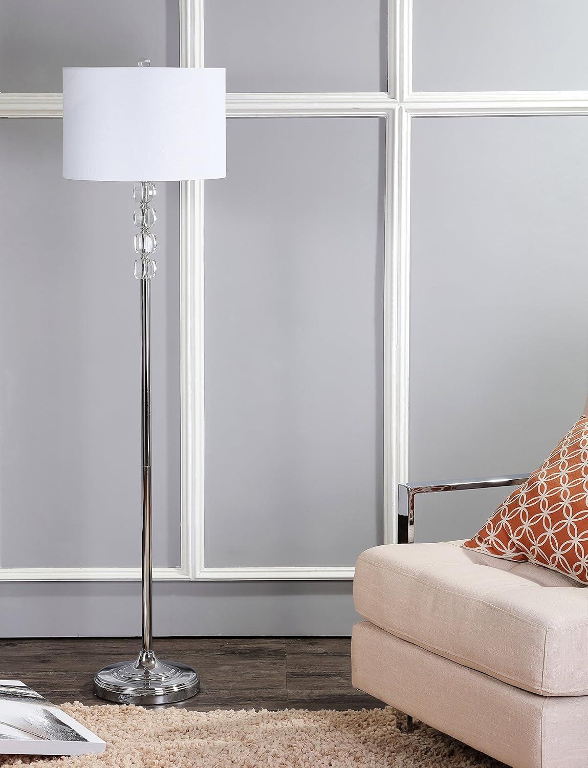 Aubrey 59.5" Crystal / Metal LED Floor Lamp, Clear/Chrome