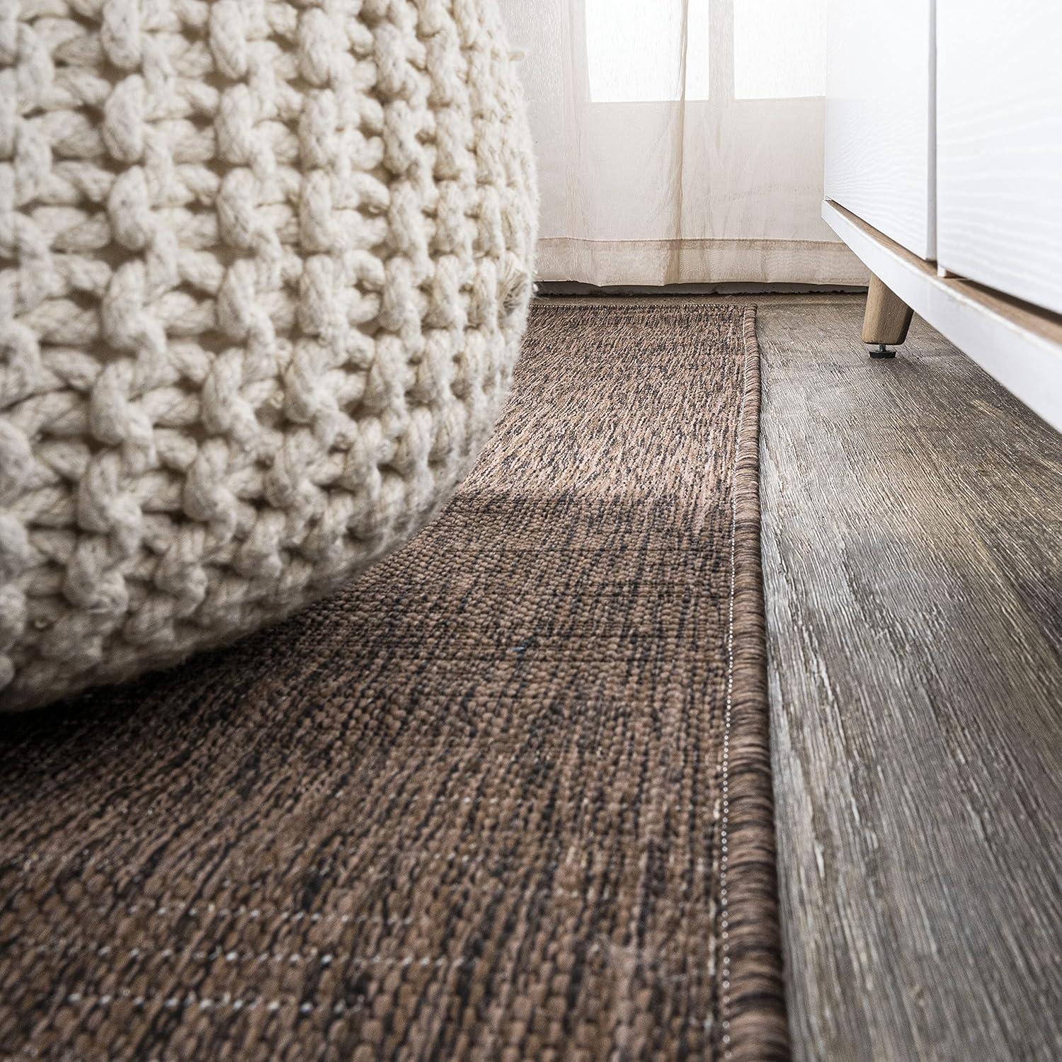 3'x5' Tavira Modern Strie' Indoor/Outdoor Area Rug, Brown/Beige - JONATHAN Y